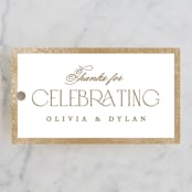 "Timeless glimmer" - Rehearsal Dinner Favor Tags in Champagne by Creo Study - Front