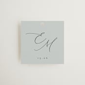 "Corner" - Rehearsal Dinner Favor Tags in Sky by Kelly Schmidt - Front