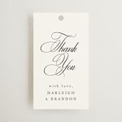 "Traditionalist" - Rehearsal Dinner Favor Tags in Snow by Sarah Brown - Front