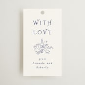 "Bridal Border" - Rehearsal Dinner Favor Tags in Azure by frau brandt - Front