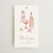 "cocktails and laughter" - Rehearsal Dinner Favor Tags in Orchid by Cass Loh - Front
