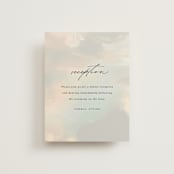 "Daybreak" - Reception Cards in Dove by Olivia Kanaley Inman - Front