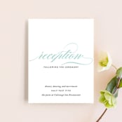 "Cordial Flourish" - Reception Cards in Arctic by Olivia Raufman - Front