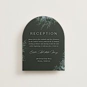 "Juniper" - Reception Cards in Emerald by Kate Ahn - Front
