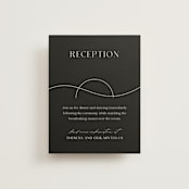 "Engraved" - Reception Cards in Charcoal by Claudia Orengo - Front