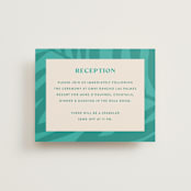 "The Palm" - Reception Cards in Flamingo by Pixel and Hank - Front