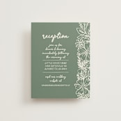 "Bloom" - Reception Cards in Waterfall by Kelly Watkins - Front
