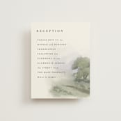 "Hillside" - Reception Cards in Moss by Hannah Williams - Front