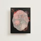 "Museum" - Reception Cards in Burgundy by Nazia Hyder - Front