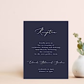 "Greenery Banner" - Reception Cards in Navy by Susan Moyal - Front
