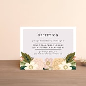 "Classic Floral" - Reception Cards in Spring Blush by Alethea and Ruth - Front