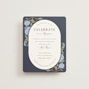 "Hydrangea Garden" - Reception Cards in Navy by Susan Zinader - Front