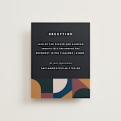 "Abstract Jewels" - Reception Cards in Noir by Maria Alou - Front