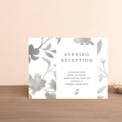 "Floral Union" - Reception Cards in Black Sugar by Pati Cascino - Front