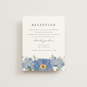 "Botanical Swag" - Reception Cards in Periwinkle by Susan Moyal - Front