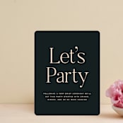 "Chin-Chin" - Reception Cards in Midnight Spruce by Annie Clark - Front