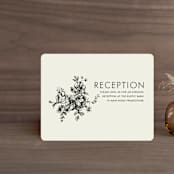 "Elegance Illustrated" - Reception Cards in Beige by Phrosné Barwood - Front