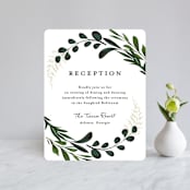 "Agave & Greens" - Reception Cards in Ivory by Susan Moyal - Front