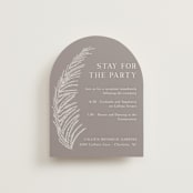 "Pampas & Palms" - Reception Cards in Ash by Kaydi Bishop - Front
