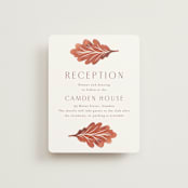 "Watercolor Fallen Leaves" - Reception Cards in Copper by Katharine Watson - Front