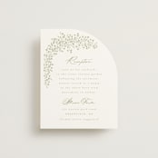 "Villa" - Reception Cards in Leaf by Kristie Kern - Front
