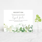 "Soft Eucalyptus" - Reception Cards in Garden by Yao Cheng Design - Front