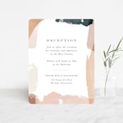 "Overlapping" - Reception Cards in Blush by Jennifer Wick - Front
