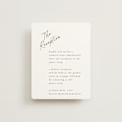 "Scripted Elegance" - Reception Cards in Linen by Ana de Sousa - Front