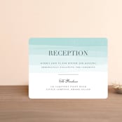 "Old Post Road" - Reception Cards in Sea Salt by Jennifer Wick - Front