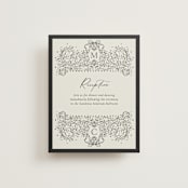 "Ornate sketched frame" - Reception Cards in Latte by Jackie Crawford - Front