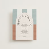 "Trois" - Reception Cards in Almond by Blustery August - Front