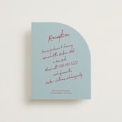 "Handwritten Letter" - Reception Cards in Blue Velvet by Helena Vitto - Front