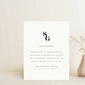 "Modern Initials" - Reception Cards in Buttercream by Lori Wemple - Front