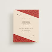 "Mizu Pattern" - Reception Cards in Ruby by Kanika Mathur - Front