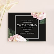 "Peonie Party" - Reception Cards in Noir by Baumbirdy - Front