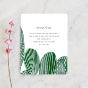 "Painted Cacti" - Reception Cards in Cactus by Olivia Raufman - Front