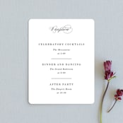 "Understated Elegance" - Reception Cards in Cotton by Kimberly FitzSimons - Front