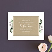 "Krafted Florals" - Reception Cards in Blush by Lehan Veenker - Front