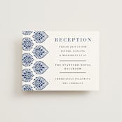"Calcutta Stamp" - Reception Cards in Azure by Oma N. Ramkhelawan - Front