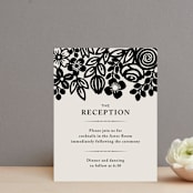 "Modern Floral Frame" - Reception Cards in Champagne by Faith Harlow - Front