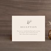 "Leafy Branch" - Reception Cards in Latte by Katherine Moynagh - Front