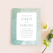 "Painted Sea" - Reception Cards in Seafoam by Hooray Creative - Front