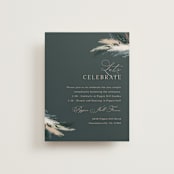 "Arched Pampas" - Reception Cards in Basil by Kaydi Bishop - Front