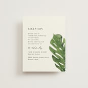 "Tropical Vows" - Reception Cards in Jade by Chris Griffith - Front