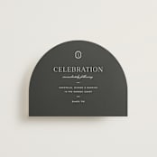 "Upper East" - Reception Cards in Charcoal by Megan Davis - Front