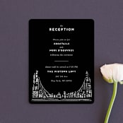 "Love In The City" - Reception Cards in Pearl by Shiny Penny Studio - Front