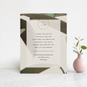 "Powder Room Florals" - Reception Cards in Cream by Ariel Rutland - Front