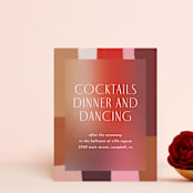 "Retro Grid" - Reception Cards in Sunset by Simona Camp - Front