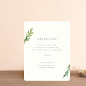 "Simple Pine Branches" - Reception Cards in Vanilla by Mere Paper - Front