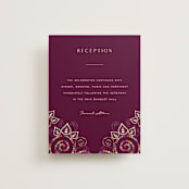 "Henna" - Reception Cards in Mixed Berry by fatfatin - Front